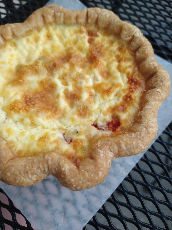 close-up photo of a small quiche